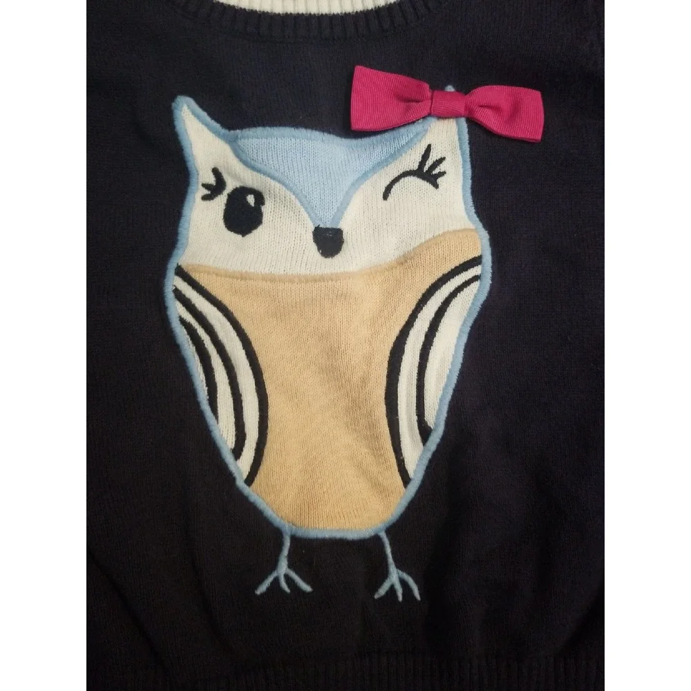 Gymboree charm class owl sweater xs‎ 4